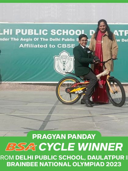 Meet Pragyan Panday from Delhi Public School, Daulatpur, a BSA Cycle winner from the 2023 Brainbee National Olympiad.
