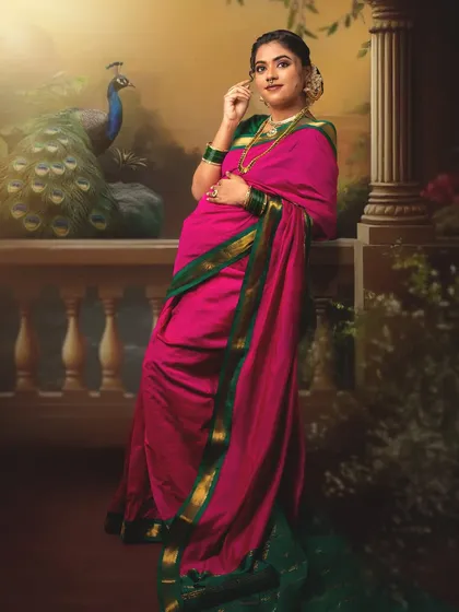 Inspired by the timeless paintings of Raja Ravi Varma, we bring a piece of classic art to life. This is for the mother who dreams of a portrait that is not just a photograph, but a legacy of cultural elegance.