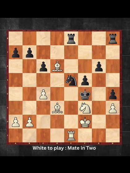 Find the winning combination. White has a checkmate in two moves in this position.
