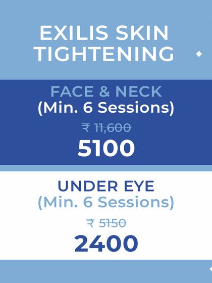 We offer Exilis skin tightening for both the face and neck, as well as delicate areas like under the eyes. This treatment uses radiofrequency to build collagen, effectively reducing sagging and fine lines for a smoother, tighter appearance.