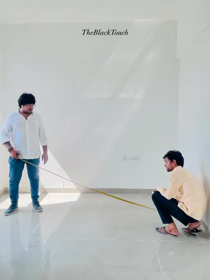 More on-site measurements. Accuracy at this stage is non-negotiable for a flawless finish.