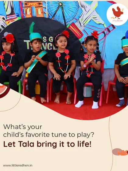 Our Tala Music Sessions turn little tunes into big smiles. Children explore rhythm, creativity, and self-expression through playful beats and joyful melodies, building a lifelong love for music.