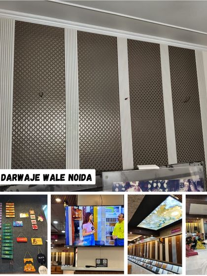 This collage shows a variety of our offerings, from textured wall panels and decorative items to our backlit ceiling options.