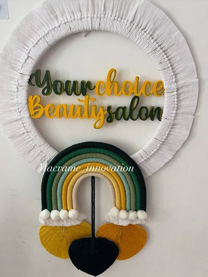 Macrame isn't just for homes! I created this custom hoop hanging for a local beauty salon. It's a great way to add a touch of handmade, boho elegance to your business entrance or reception area.