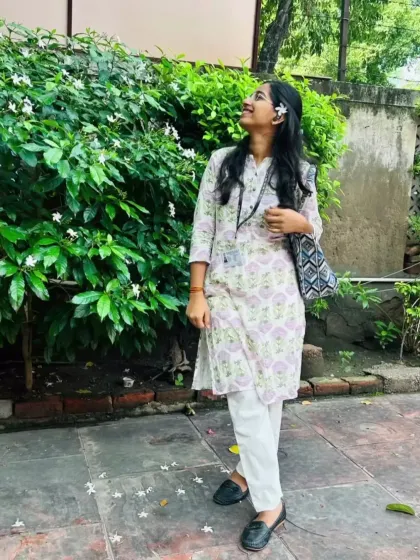 A peaceful moment amidst the greenery at AIIMS. Finding moments of connection with nature is a simple yet powerful form of therapy.