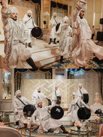 A collage of the Bhangra dancers, capturing their dynamic moves and the infectious energy they bring to the event.