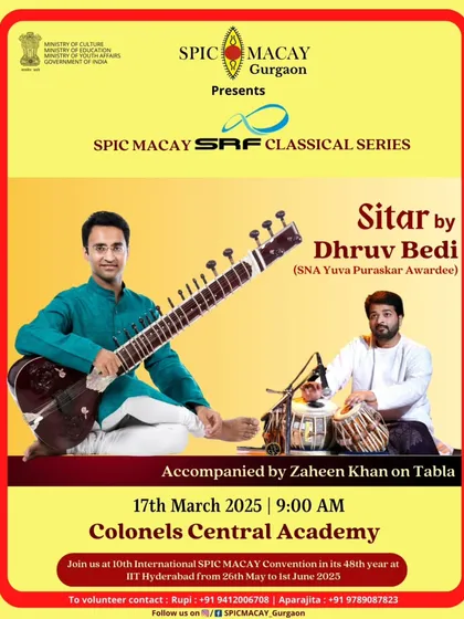 Another poster for the SPIC MACAY classical series at Colonels Central Academy.
