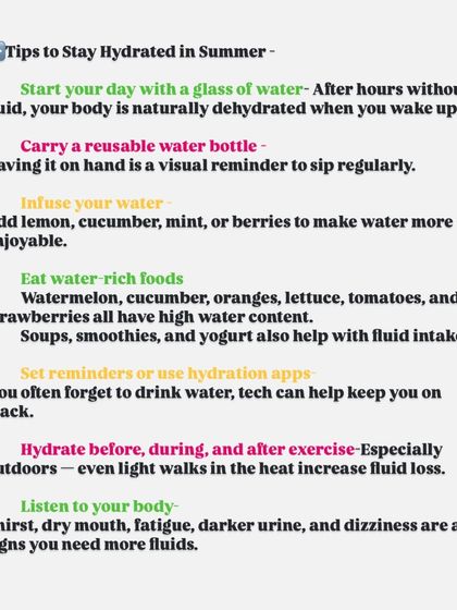 Staying hydrated is crucial, especially in the summer. This series explains why it's important, how much water you need, and simple tips to help you drink more water throughout the day.