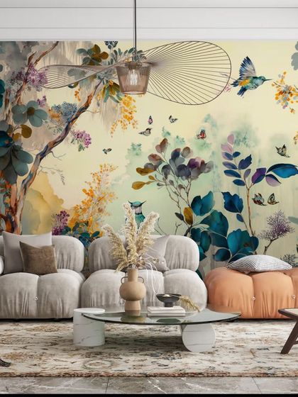 House360.in - Residential Wallpaper & Wall Mural Services Living Room Statements photo 4