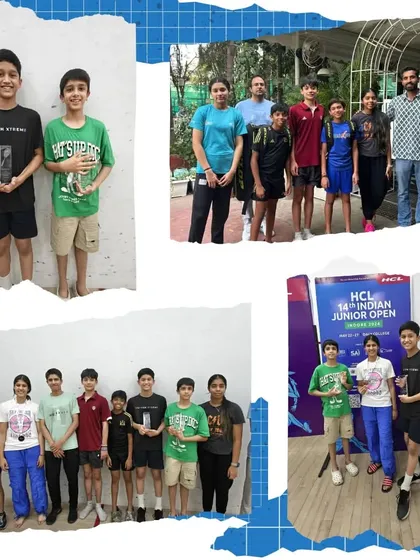 Our players and coaches celebrating their performance at the Indian Junior Open 2024. We believe in constant growth and improvement.