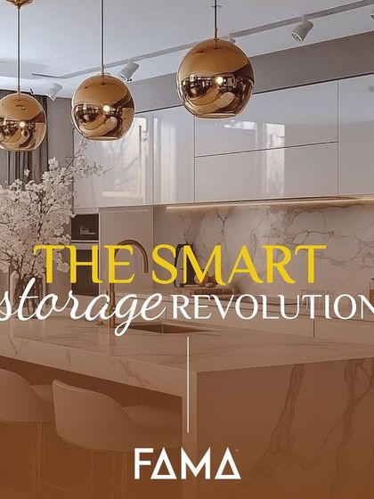 Welcome to the smart storage revolution. This kitchen features handleless cabinets and a large island, but its real genius lies in the hidden storage solutions that keep the space feeling open and clutter-free.