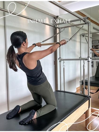 The 'swan' on the Cadillac is a beautiful back extension exercise. It requires both strength to lift and control to move gracefully, all guided by the breath.