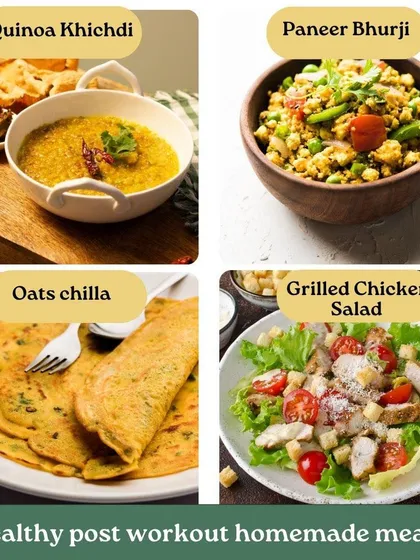 Eating healthy doesn't have to be boring. We offer a special menu for our fitness-conscious customers, featuring post-workout meals that are both nutritious and delicious. Our options include protein-rich Quinoa Khichdi and Paneer Bhurji, fiber-packed Oats Chilla, and light Grilled Chicken Salads to help you meet your fitness goals.