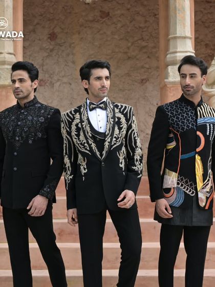 The trio of our Crown & Collar designs, showing the range from classic embroidery to modern abstract art.