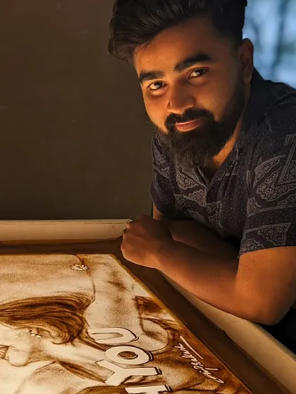 A glimpse of my sand art for the song 'With You'. Capturing the feeling of the music in sand.