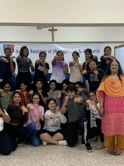 First-year MBA students from XIMR Mumbai after their Combat Mindset and Self-Defense workshop. We teach future business leaders how to manage threats and remain agile under pressure.