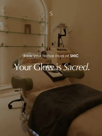 Your glow is sacred. We invite you to book your festive ritual in our serene sanctuary, a space dedicated to your care and well-being.