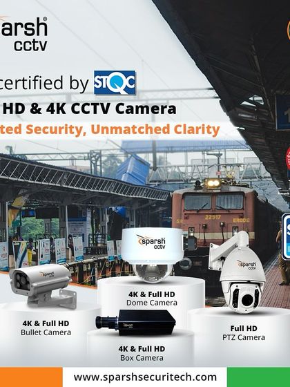 Our ER-certified Full HD and 4K CCTV cameras provide trusted security and unmatched clarity for critical public infrastructure like Indian Railways. This image showcases our range of cameras suitable for railway security.