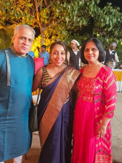 With the groom's parents, who also gave a wonderful performance. It's a joy to work with the entire family.