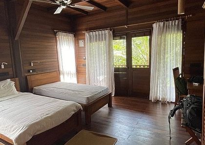 The comfortable twin-sharing rooms at our resort in the Andamans. A good night's sleep is essential for a full day of diving.