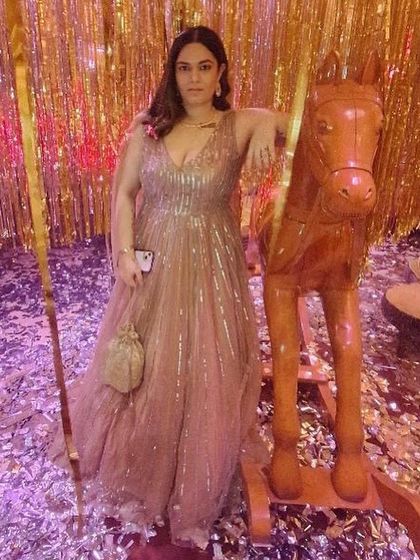 In the spirit of rewearing beautiful pieces, I wore my Megha and Jigar cocktail gown for a Diwali party. It's too gorgeous to be kept in storage, and it shows that couture can be worn more than once.