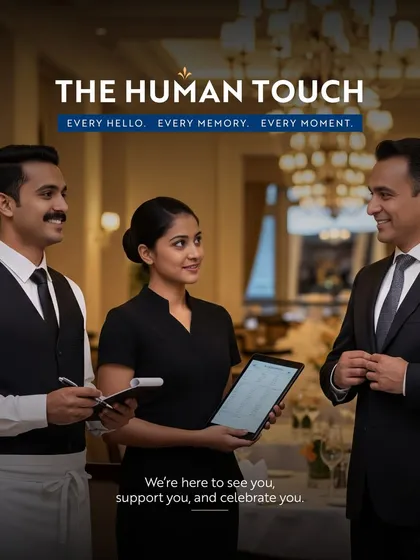 Attentive service is at the heart of what we do. Here, our restaurant staff engages with a guest, ensuring every detail of his dining experience is perfectly tailored to his needs.