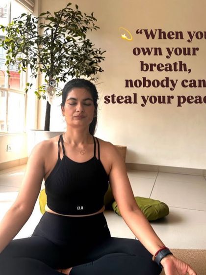 This is me, finding my own moment of peace in the studio. My personal practice is the foundation of everything I teach, reminding me that when you own your breath, nobody can steal your peace.