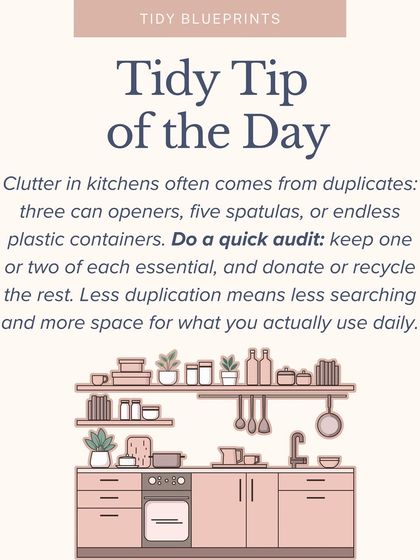 Clutter in kitchens often comes from duplicates: three can openers, five spatulas. Do a quick audit, keep only one or two essentials, and enjoy the extra space.