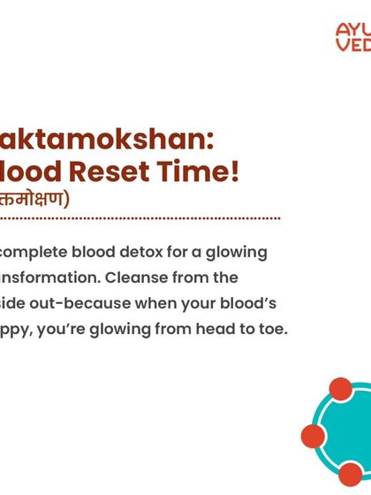 Raktamokshana is the final step, a complete blood reset. This bloodletting therapy purifies the blood to remove toxins that cause skin diseases, inflammation, and other chronic issues. When your blood is happy, you glow from head to toe.
