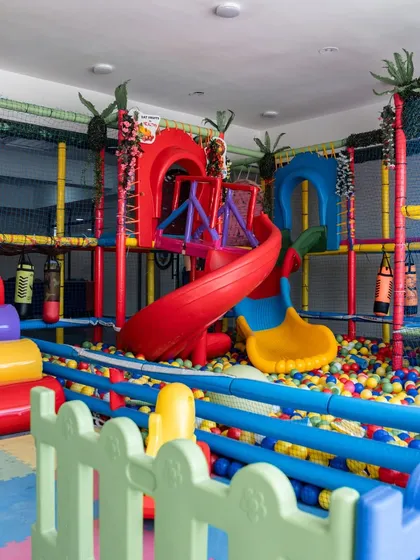 Learning should be fun. For Konark Academy in Kurukshetra, we designed a vibrant indoor play zone complete with a colorful ball pit, slides, and soft play structures, providing a safe and stimulating environment for young children to explore and grow.