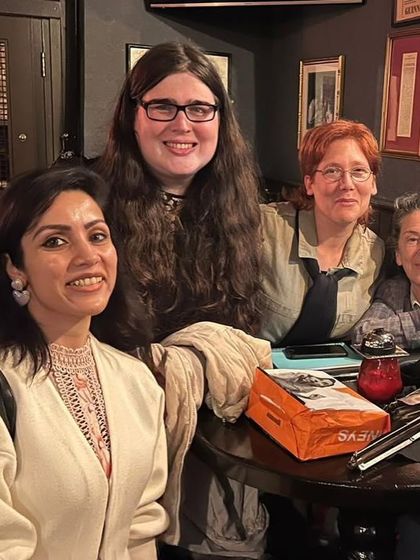 Our poet with fellow writers at the Limerick Writers' Centre in Ireland. These international collaborations help us build a global community of artists.