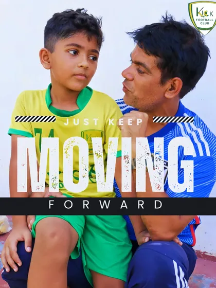 A coach has a heart to heart with a young player. We are here to lift our players up and remind them to keep moving forward.
