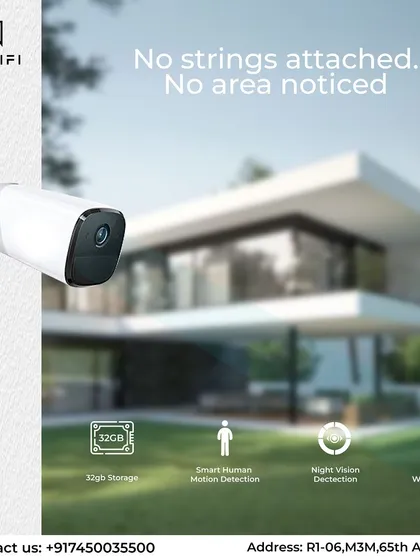 This waterproof outdoor security camera offers smart human motion detection and night vision. With 32GB of onboard storage and no wires required, you can place it anywhere for complete, hassle-free surveillance.