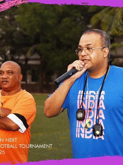 Our founder and a chief guest speaking at the inaugural GenNext Football Tournament.