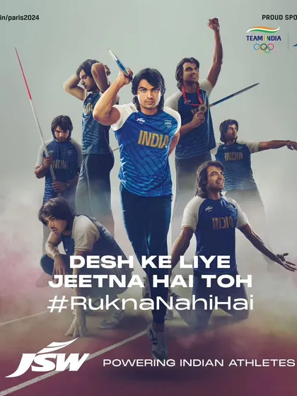 This composite image for the JSW Olympics campaign featuring the legendary Neeraj Chopra was a massive and rewarding project. It showcases my team's ability to produce complex, dynamic visuals for major advertising campaigns that tell a story of power and determination.
