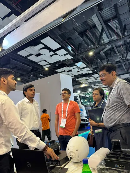 Hands-on demonstrations are key to showing the real-world capabilities of our products. Here, we showcase our latest mobile surveillance technology to interested visitors.