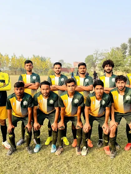 A team built on struggle and progress. The 2022-23 football squad, a group of dedicated players who train hard and play with heart for the university.
