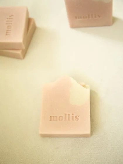 My Japanese Cherry Blossom bar, with its soft pink hue and gentle, floral scent.