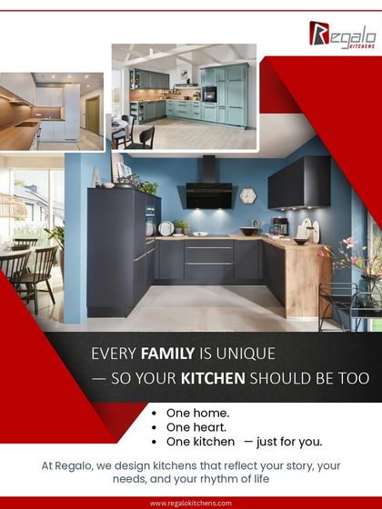 Every family is unique, so your kitchen should be too. This ad showcases a variety of our designs, reinforcing our commitment to creating kitchens that reflect your story, needs, and rhythm of life.