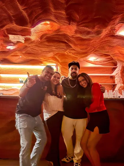 The crew celebrating the launch of JU:CY Wednesdays at Lumara. The first edition was one for the books.