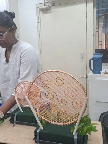 Another student engrossed in her creation during the Diwali workshop. The hands-on nature of our sessions ensures that everyone leaves with a finished piece they can be proud of.