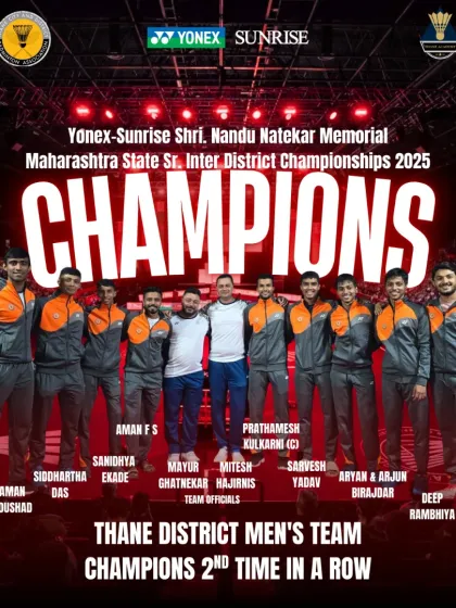 This is what team success looks like. I am incredibly proud of our Thane District Men's Team for becoming champions of Maharashtra for the second consecutive year. This victory is a result of their unity, relentless training, and the champion mindset we cultivate at the academy.