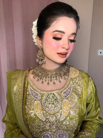 A serene shot of the client, her gajra and jewelry creating a timeless feel.