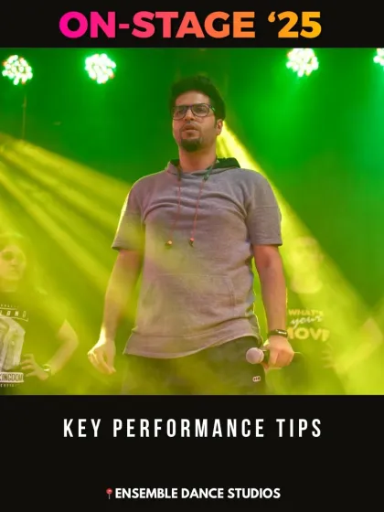 Director Rohit gives key performance tips to the students on stage. This direct guidance helps them understand how to connect with the audience and perform with confidence.