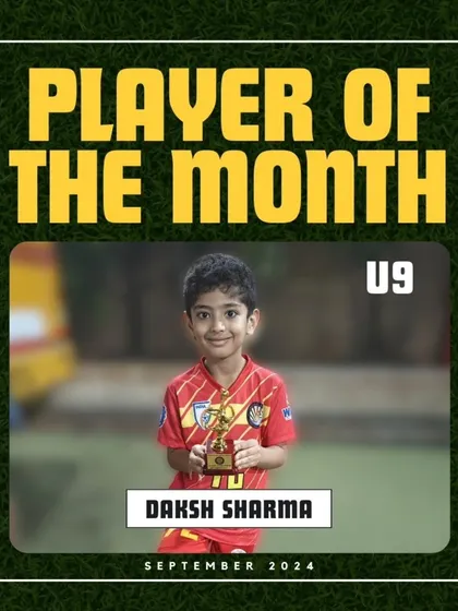 Daksh Sharma, our U9 Player of the Month for September 2024.