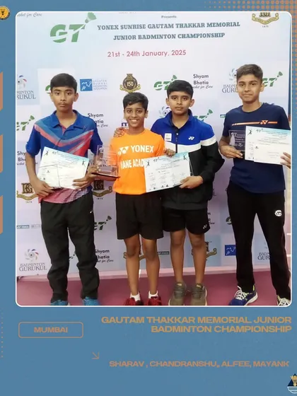 A group of our junior winners at the Gautam Thakkar Memorial Junior Badminton Championship.