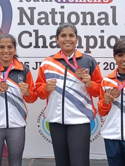 Three bronze medalists, including our own Jagruti, at the Youth Women's National Championship. Competing and medaling at this level is a significant achievement.