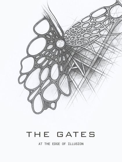 Every line begins as a thought. This sketch for "The Gates" collection shows how a concept, born at the edge of illusion, first reveals itself on paper before it is translated into form and fabric.