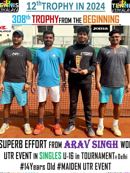 A superb effort from 14-year-old Aray Singh, winning his maiden UTR event in the Singles U-16 tournament in Delhi.