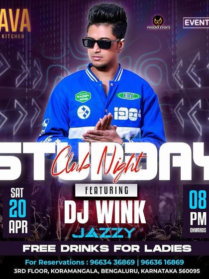 A 'Saturday Club Night' at Drava Bar & Kitchen in Koramangala. This shows another one of my regular weekend gigs, complete with free drinks for ladies to keep the crowd coming.